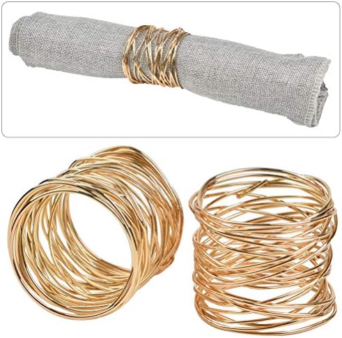 12PCS Gold Napkin Rings Metal Napkin Buckle Holder Set 42 * 36 mm Dinner Table Decor for christmas Wedding FOROREH Art Serviette napkin ring