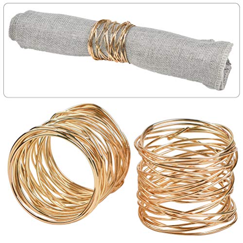 6PCS Gold Napkin Rings Metal Napkin Buckle Holder Set 42 * 36 mm Dinner Table Decor for christmas Wedding FOROREH Art Serviette napkin ring - Image 5