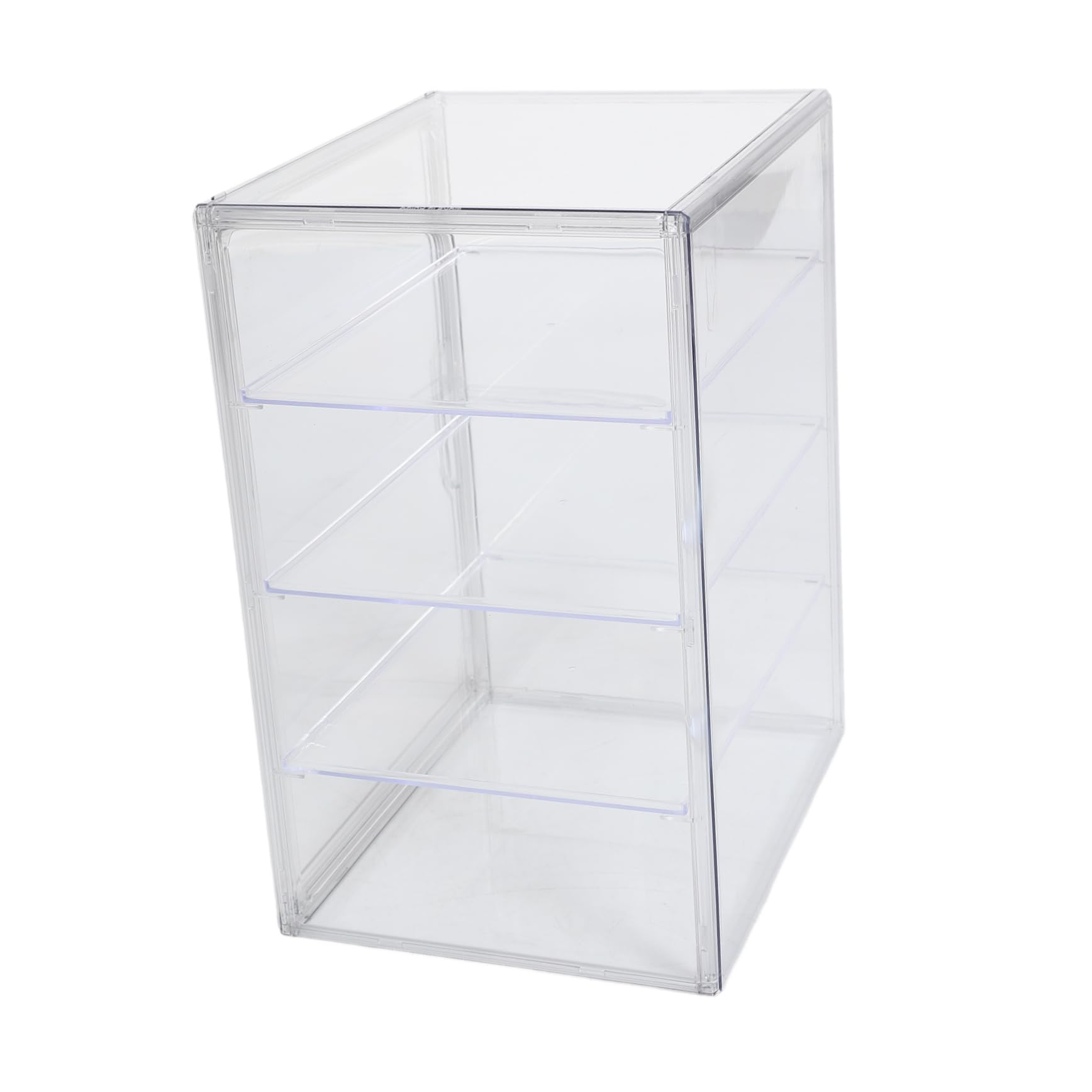 IMIKEYA Caja de Pan para Encimera de Cocina de Acrílico Transparente con 4 Niveles y Puerta Magnética, Fácil de Limpiar Estantes Ajustables para Panadería