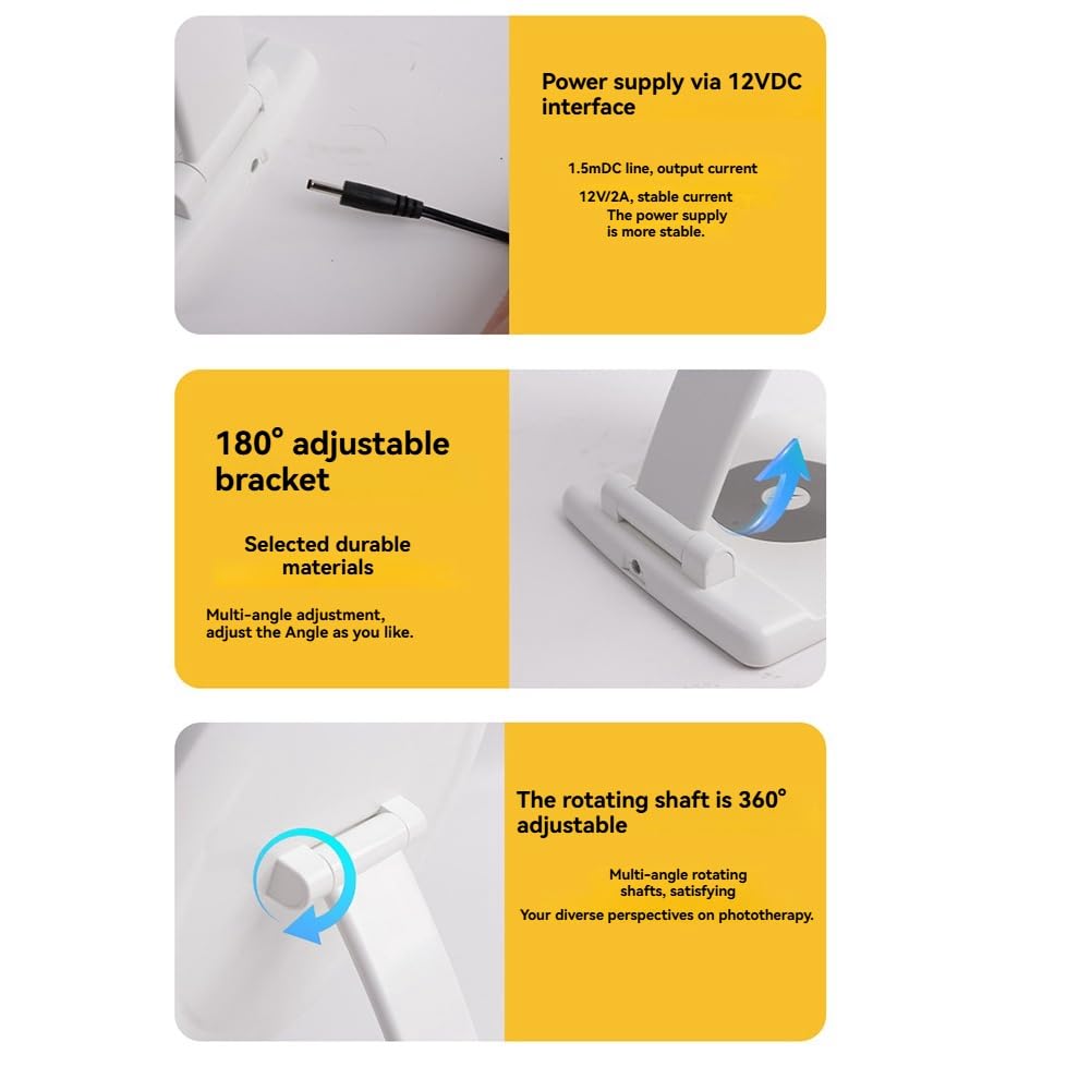Lampada per Terapia Della Luce con Caricabatterie Wireless 3000-6500K 10000 Lampada Solare Lampada per Trattamento SAD Timer Intelligente
