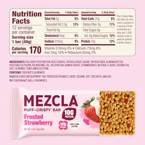 Mezcla Puff Crispy Protein Bars sabor Strawberry, 12 barras miniatura 2