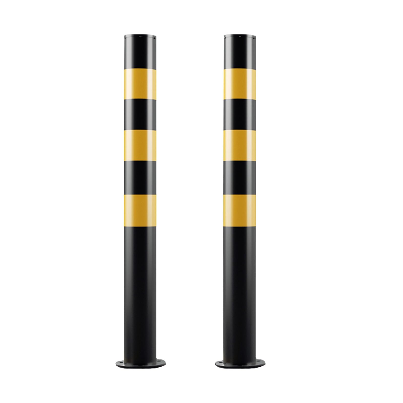 SaryEdge Reflective Safety Bollard Posts, Parking Barriers for Driveways & Parking Lots, Traffic Control Covers - Enhance Safety & Visibility,Black (2pcs),Black (2pcs)