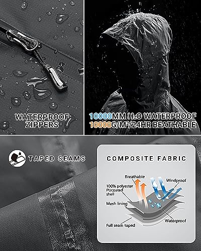 Image of Outdoor Ventures Packable Rain Jacket Women Waterproof Raincoat with Hood