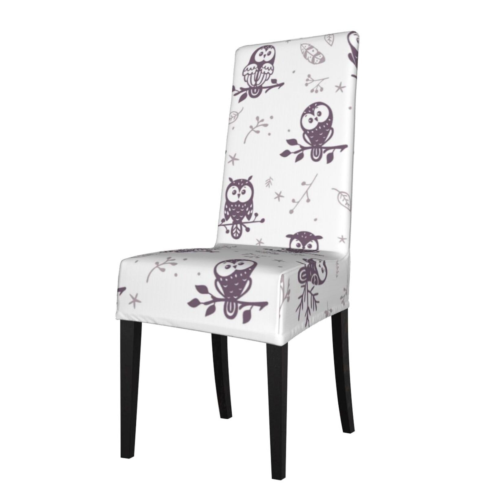 Lkymoh As Picture Cute Cartoon Owls, Chair Covers Stretch Chair Slipcovers For Dining Room, For Party Pet Protection Universal Fit Soft Polyester