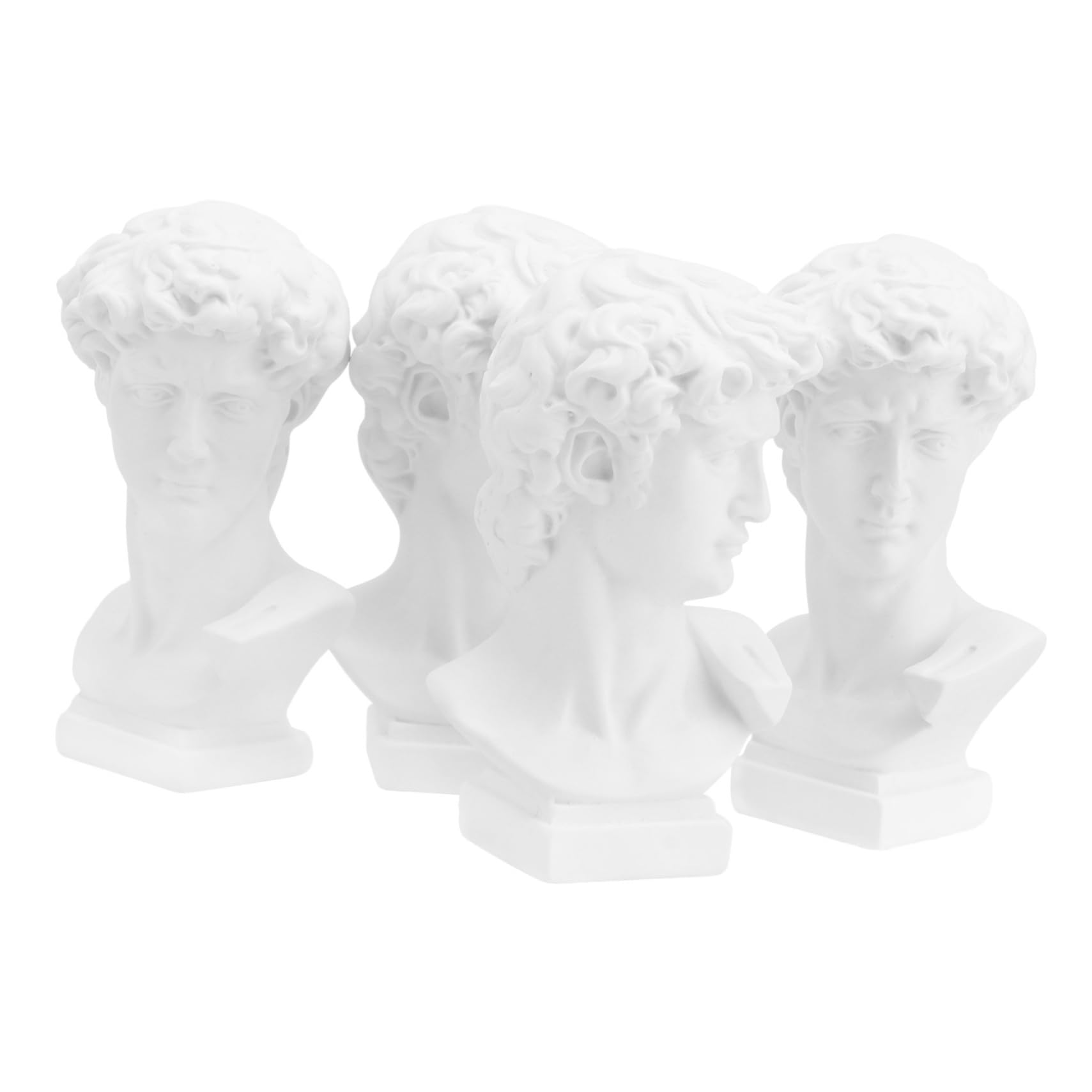 STOBAZA 4Pcs Mini Resin David Head Statue Height Decor Adornment for Stylish Interior Design and Unique Resin Craftsmanship