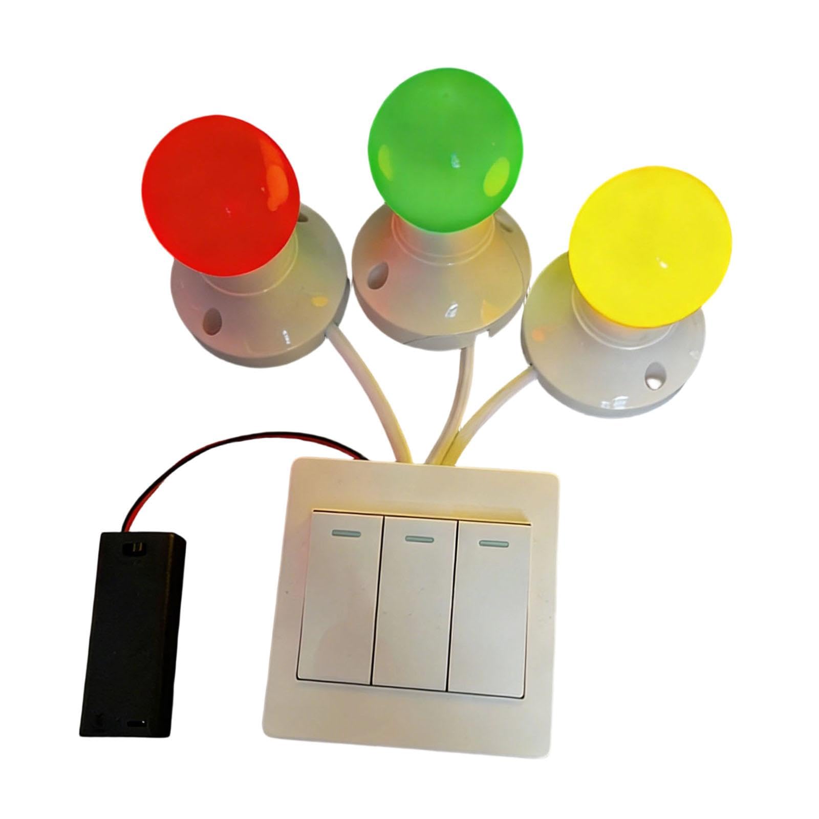 Light Switch Sensory Board Part for Busy Board - Educational Toy Accessories for Kids- Red Yellow Green
