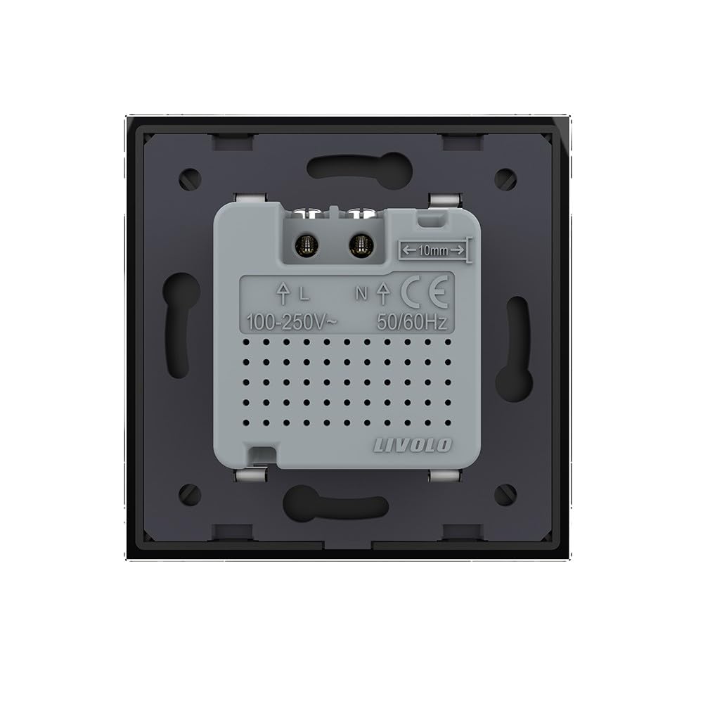 Sensor de movimiento PIR Infrarrojos con interruptor táctil, interruptor de luz, incluye marco de cristal, color negro