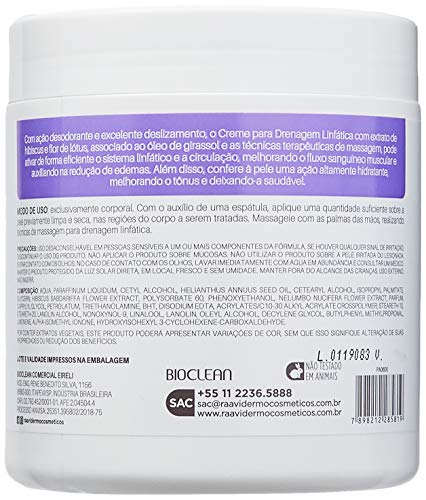 Raavi Creme Drenagem Linfática 500G