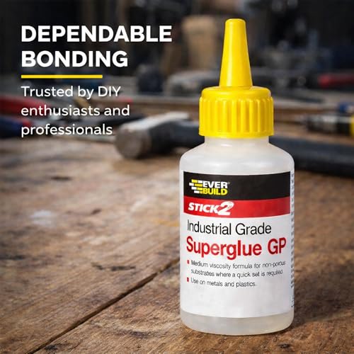 Everbuild Stick 2 Industrial Grade Superglue GP 50g, Medium Viscosity Fast Bonding Adhesive for Metal Plastic Rubber Wood, Strong Cyanoacrylate Glue with Precision Nozzle for DIY & Workshop Use - Image 5