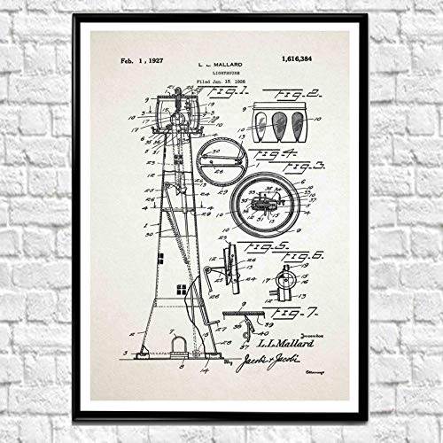Poster de phare avec impression brevetée WallBuddy WB250 style vintage