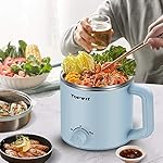 Topwit Hot Pot Electric, Electric Pot, 1.6L Ramen Cooker, Multifunctional Cooker for Pasta, Shabu-Shabu, Oatmeal, Soup and Egg with Over-Heating Protection, Boil Dry Protection, Blue - Image 4