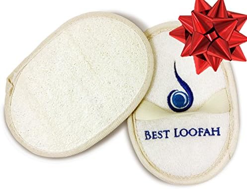 Natural Loofah Body Scrubber & Exfoliator Sponge Pad for Bath and Shower Loofah Pads 2 Pack 100% Natural Luffa Helps Stop Itching, Makes Skin Healthier, Treats Acne, For Men & Women From Best Loofah