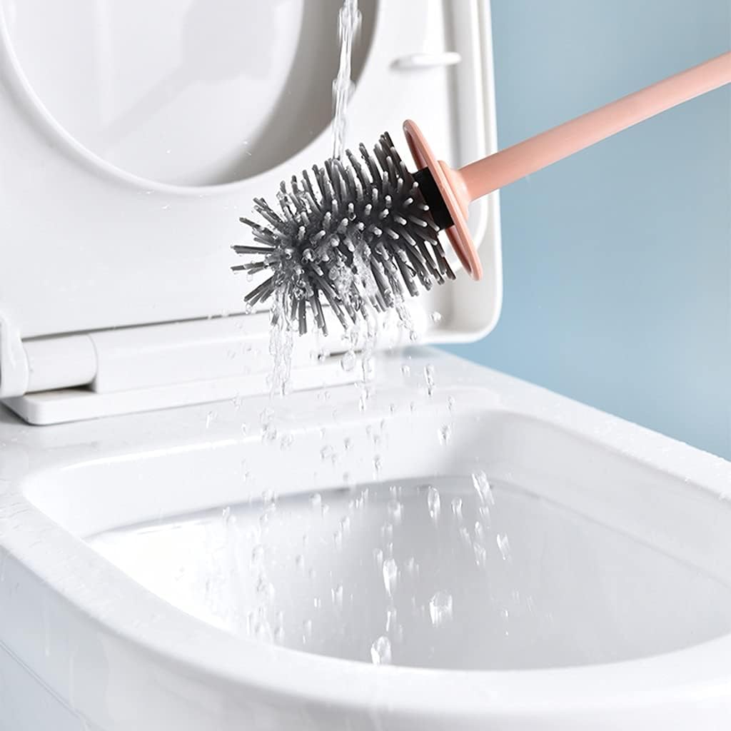 Bathroom Toilet Brush Toilet Brush Holder Household Toilet Cleaning Brush Bathroom Long Handle Toilet Bowl Brush 360° No Dead End Toilet Brushs with Base Set Toilet Brush