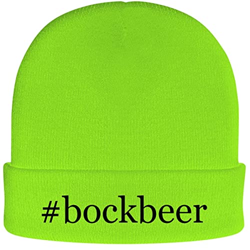 #BockBeer - Hashtag Soft Adult Beanie Cap, Neon Green, One Size