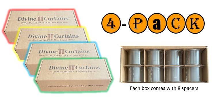 Adjustable Curtain Spacers (32 Spacers) - Perfect Pleated Drapes - Curtain Accessories - Curtain Rod Attachment - Long Lasting Durable Home and Office Design Fits up to 1.75