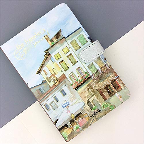 Coque rigide Town pour protéger vos écrits, carnet de notes peint à la main