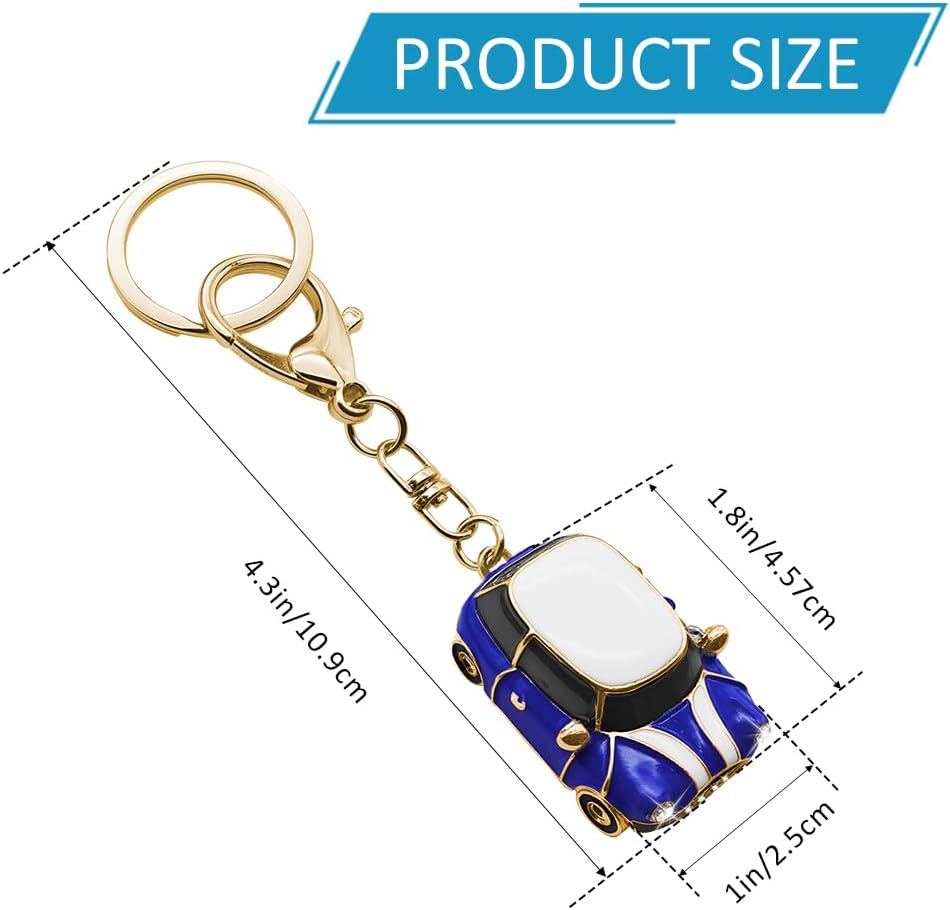 Car Key Chain, Keychain, Metal Key Chain, 3D Car Model Rhinestone Key Fob for Men Women (Dark Blue) image 2