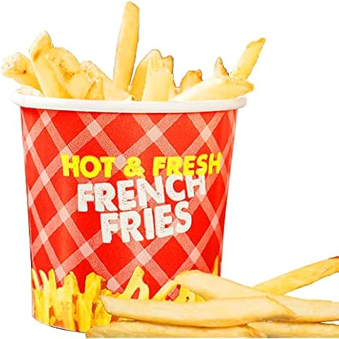 CUSINIUM [12 oz] 50-Pack French Fry Cups (Red) - Disposable Paper French Fry Holders Cover
