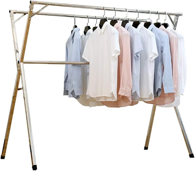 Jolitac Foldable Clothes Drying Rack Free Installed Stainless Steel Space Saving Retractable Rack Hanger Heavy duty 110 to 150cm(Foldable)