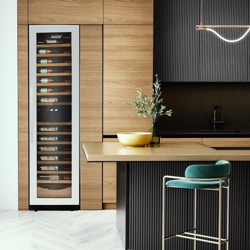 Image of Koolatron Kenmore 111 Bottle Wine Fridge - Freestanding Wine Cooler with Glass Door, 18 In Beverage Can Refrigerator Dual temperature zone, Ideal for Red, White & Sparkling Wine