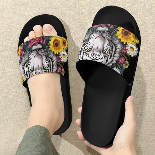 Image of Footwear for Mens Open Toe Athletic Sandals Anti-Slip Sole Slide Sandals Pillow House Flat Shoes Comfortable Slip On Slippers for Indoor & Outdoor