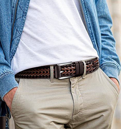 Image of Stretch Belt Men,Bulliant Mens Woven Stretch Braided Belt 1 3 /8
