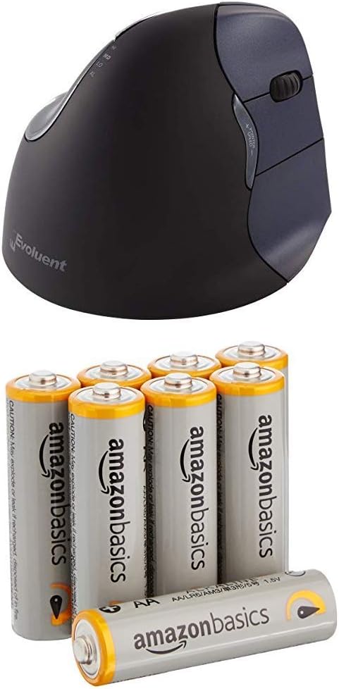 Right Handed Wireless Vertical Mouse with Amazon Basics Batteries