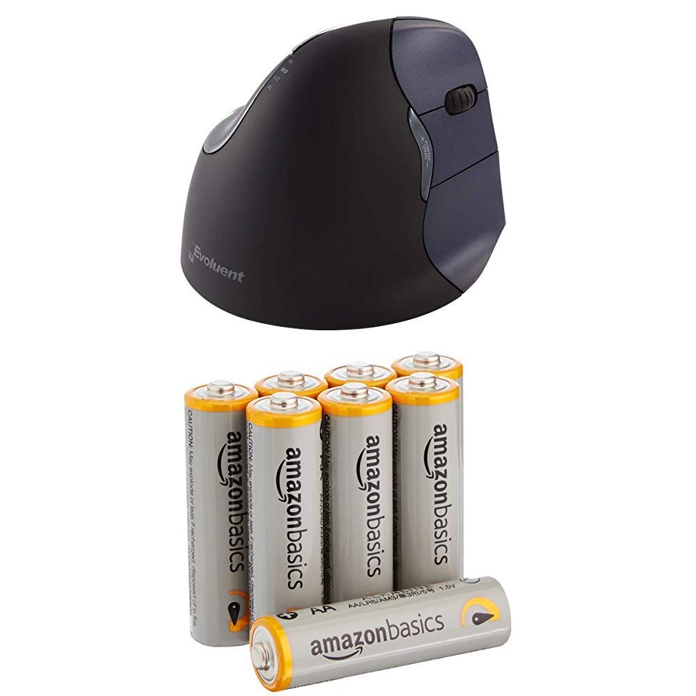Right Handed Wireless Vertical Mouse with Amazon Basics Batteries