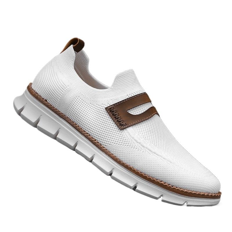 Dress Loafers Pointed Toe Leather Travel Block Tassel Men Slip-on