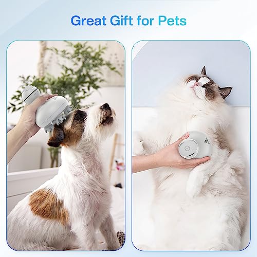 Image of COMFIER Electric Scalp Head Massager with 4 Soft Silicone Massage Heads, Portable Hair Massager for Hair Growth, Relieve Stress, Head Scratcher for Deep Relaxation, Dog Cat Massager, Gray