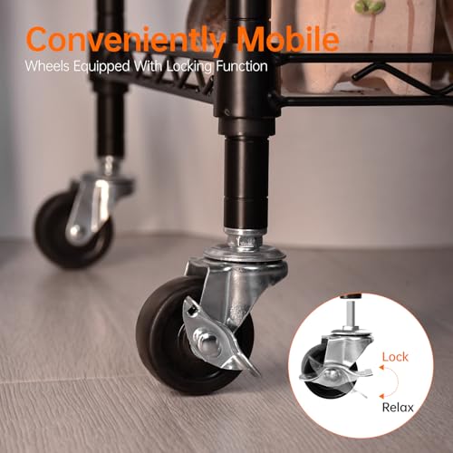 Plant Shelf with Grow Light, 4-Tier Large Grow Light Shelf with Wheels, Stainless Steel, 12-Pack 288W T8 Full Spectrum Grow Lights for Seed Starting(57.4" L x 13.8" W x 59" H)