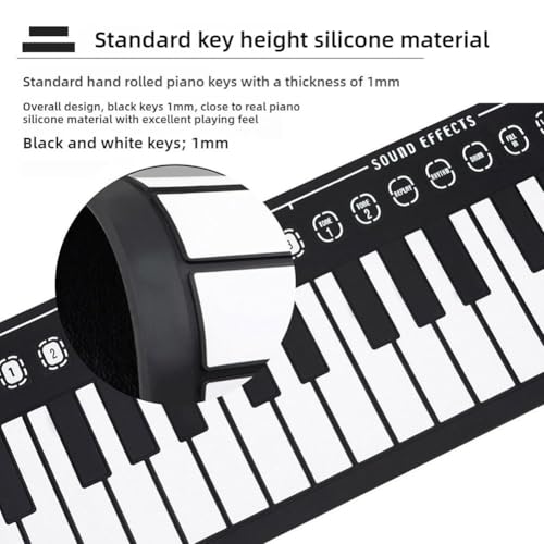 Clavier de piano enroulable à 49 touches, portable et rechargeable, clavier de piano électronique pliable, clavier en silicone souple, cadeau idéal pour les débutants - Les Beatles, Paul McCartney, John Lennon, RIngo Starr, George Harrison Clavier de piano enroulable à 49 touches, portable et rechargeable, clavier de piano électronique pliable, clavier en silicone souple, cadeau idéal pour les débutants – Image 5