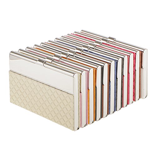 Capa para cartão de crédito Almencla de aço inoxidável com nome para cartão de visita - preta