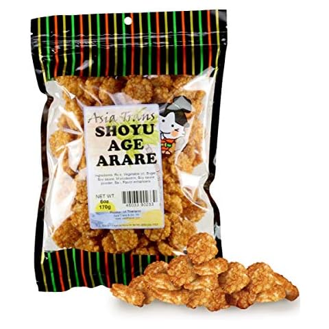 Shoyu Age Fried Arare Rice Crackers 6 Ounce - Perfect on the go snack. Add to popcorn or trail mix. Packed fresh in Hawaii. Sweet and salty flavor profile Cover