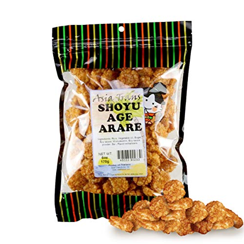 Image of Shoyu Age Fried Arare Rice Crackers 6 Ounce - Perfect on the go snack. Add to popcorn or trail mix. Packed fresh in Hawaii. Sweet and salty flavor profile
