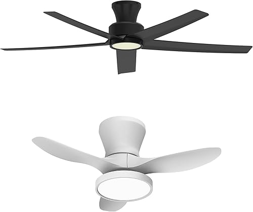 Miniatura 1 de ocioc Ventilador de techo silencioso con luces de 32 pulgadas y 52 pulgadas, ventiladores de techo con motor de CC y paquete remoto