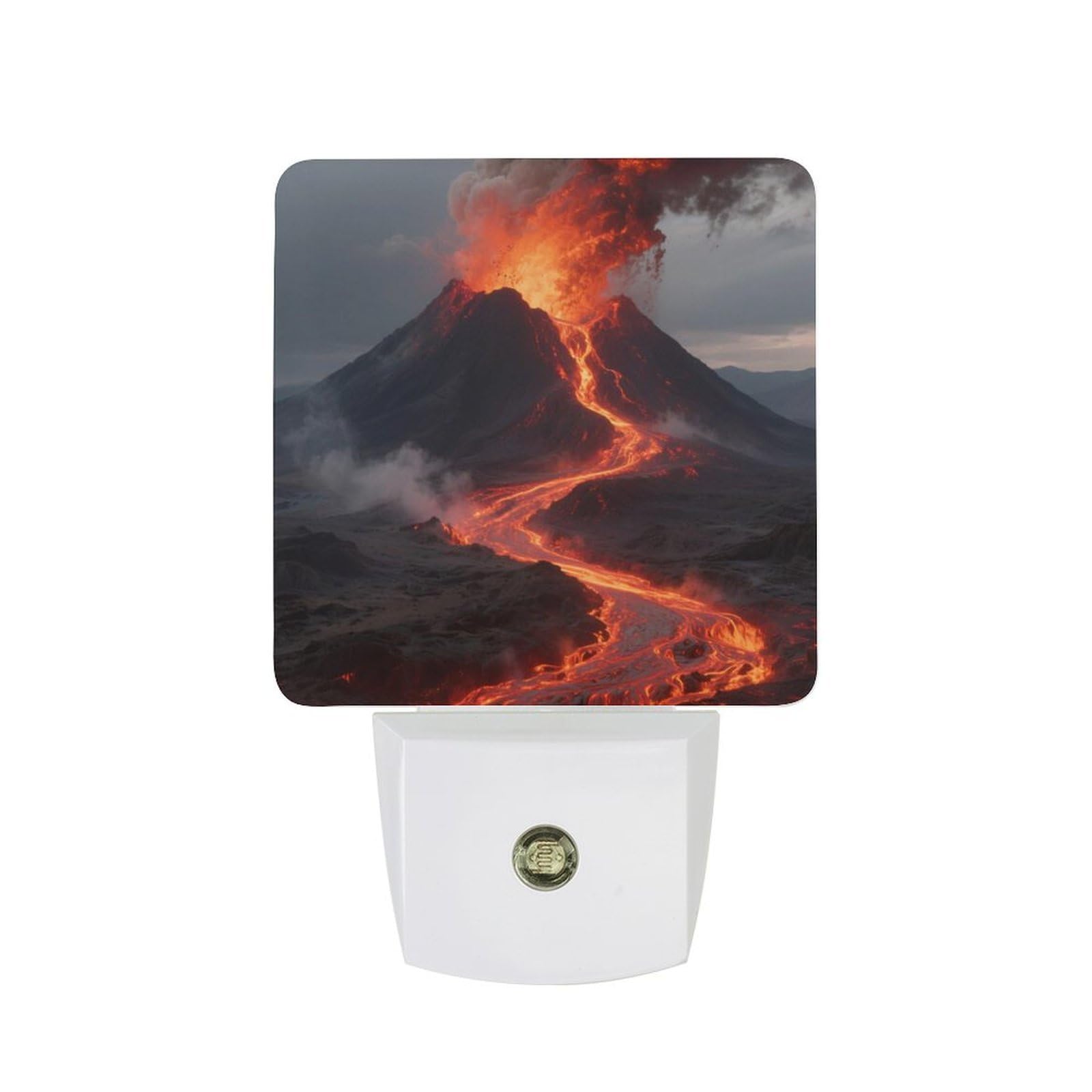 FodPand Night Light Plug Into Wall with Dusk to Dawn Sensor 0.5w Modern LED Volcano Plug in Night Lamp Warm White Glow Nightlight for Bedroom Hallway Kitchen Bathroom Stairs Corridor