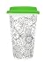 Color Joy I Am Not A Paper Cup, Travel Coffee Mug Flowers Adult Coloring Products, White