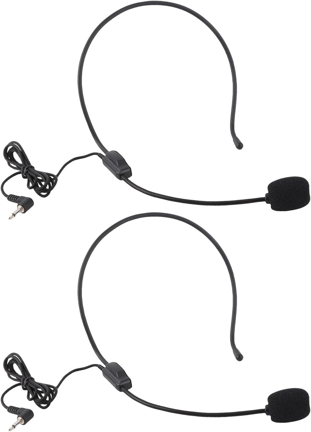 Headset Microphone, ABS Unidirectional Mic with 3.5mm Cable for Speaker Amplifier Teacher Stage Performance