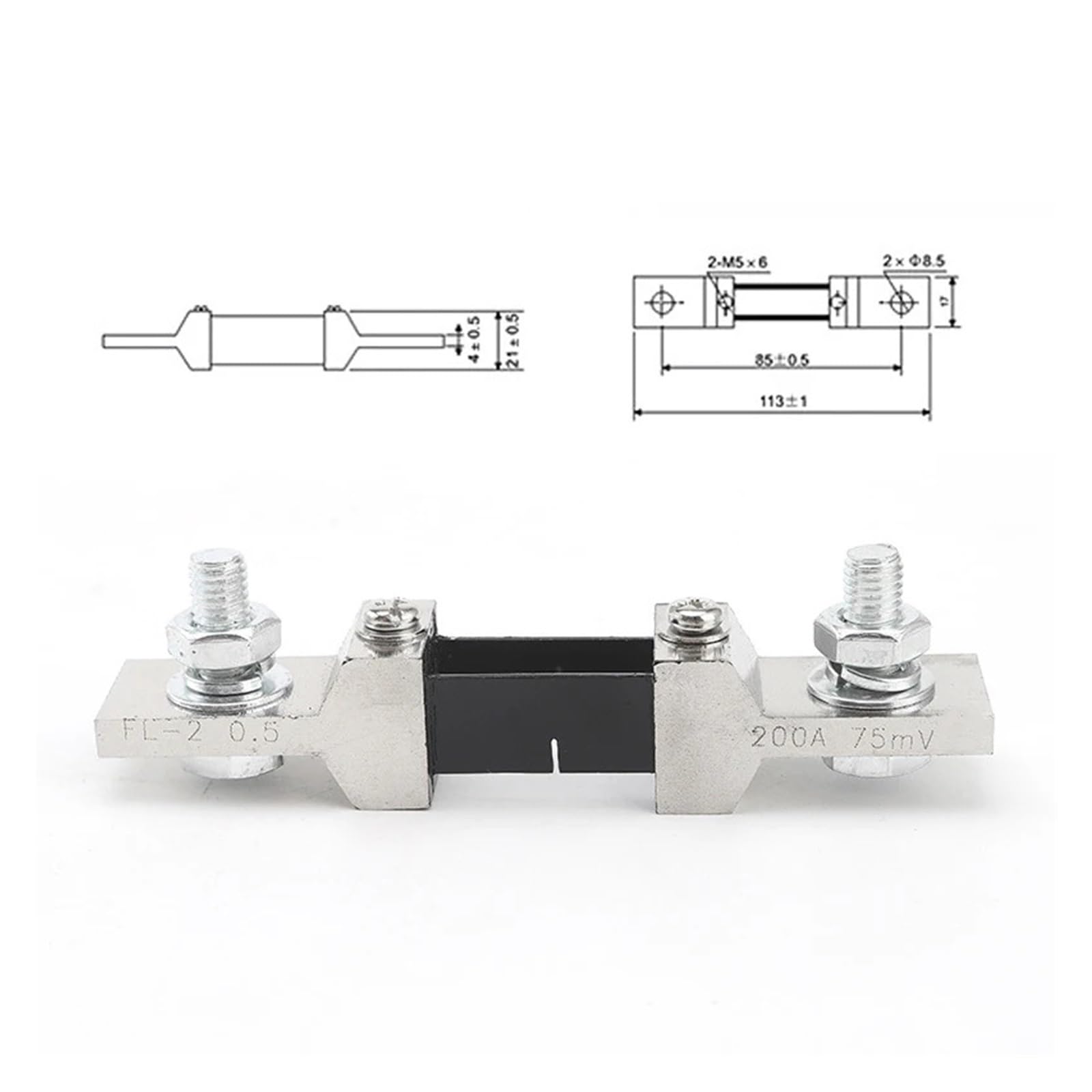 CHBMSS 2pcs External Shunt 200A/75mV Current Meter, Shunt Resistor for Digital Ammeter Amp Voltmeter Wattmeter