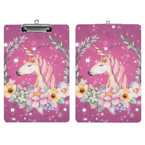 Planchettes à pince fleur licorne A4 pour organiser vos cours - 7