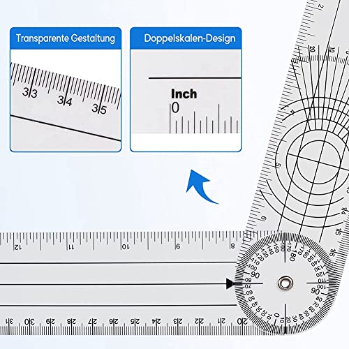 4 piezas goniómetro para fisioterapia rotación 360 grados miniatura 5