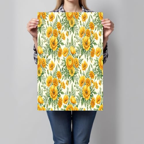 Toile coquelicot jaune-orange 70x100 cm pour réchauffer une décoration murale