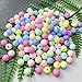 LIMAOLLY 800 Pieces 6mm Acrylic Round Pastel Beads Candy Color Frosted Plastic Spacer Beads for Jewelry Making Earring Bracelet Necklace Home Decoration