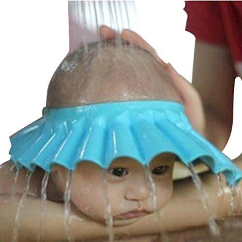 ohofy Safe Shampoo Shower Bathing Protection Soft Cap Hat for Toddler's, Baby ,Children & Kids to Keep the Water Out of Their Eyes & Face (Blue)