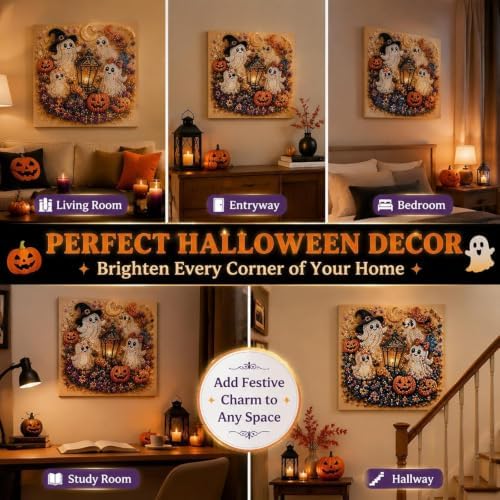 Wakczshy Halloween Ghost Pearl Art DIY Kit Halloween Diamond Art Kits (#A4) - 3