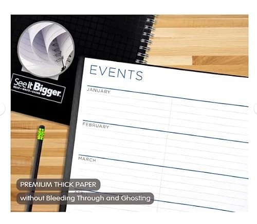 PlanAhead See It Bigger April 2024- June 2025 Academic Weekly Monthly Planner, Large Size (9.75\" x 11\") and BallPoint Crystal Diamond Pen - Thumbnail 7