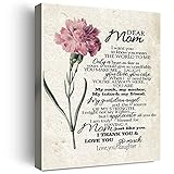 Wailozco Mom Wall Decor,To Dear Mom Poem Canvas Prints Framed Wall Art,Gifts for Mother from Daughter