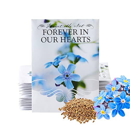 American Meadows Wildflower Seed Packets Forever in Our Hearts Memorial Favors (Pack of 20) - Forget-me-Not Seed Mix, Favors for Funerals, Wakes, Viewings, Visitations, Memorial Services