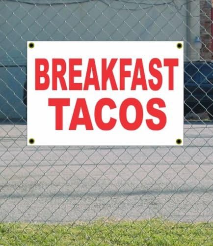Breakfast Tacos 2x3 Red Banner Sign